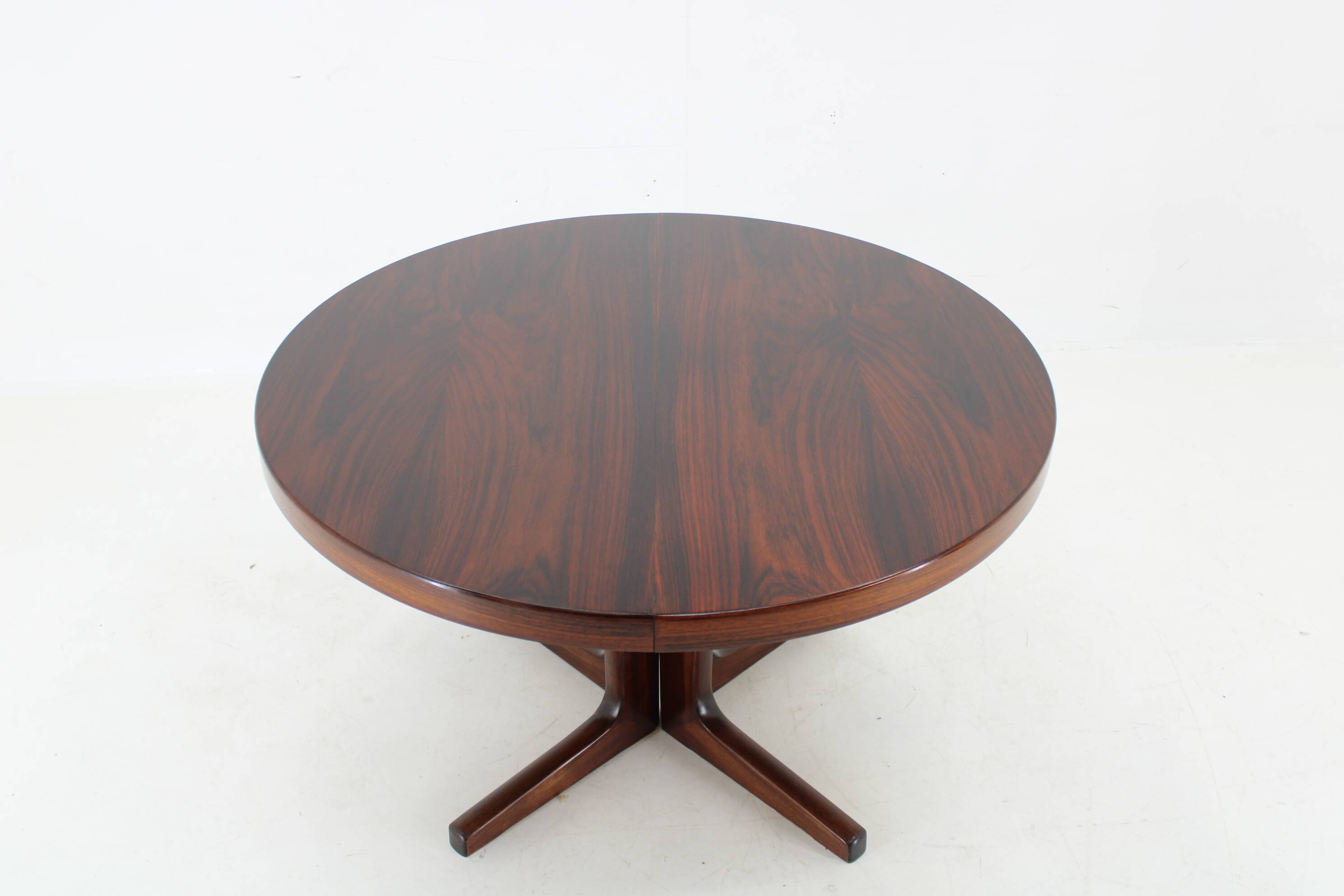 1960s Danish Round Wooden Extendable Table