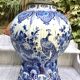 Delft. Important potiche in earthenware with blue and white decoration.
