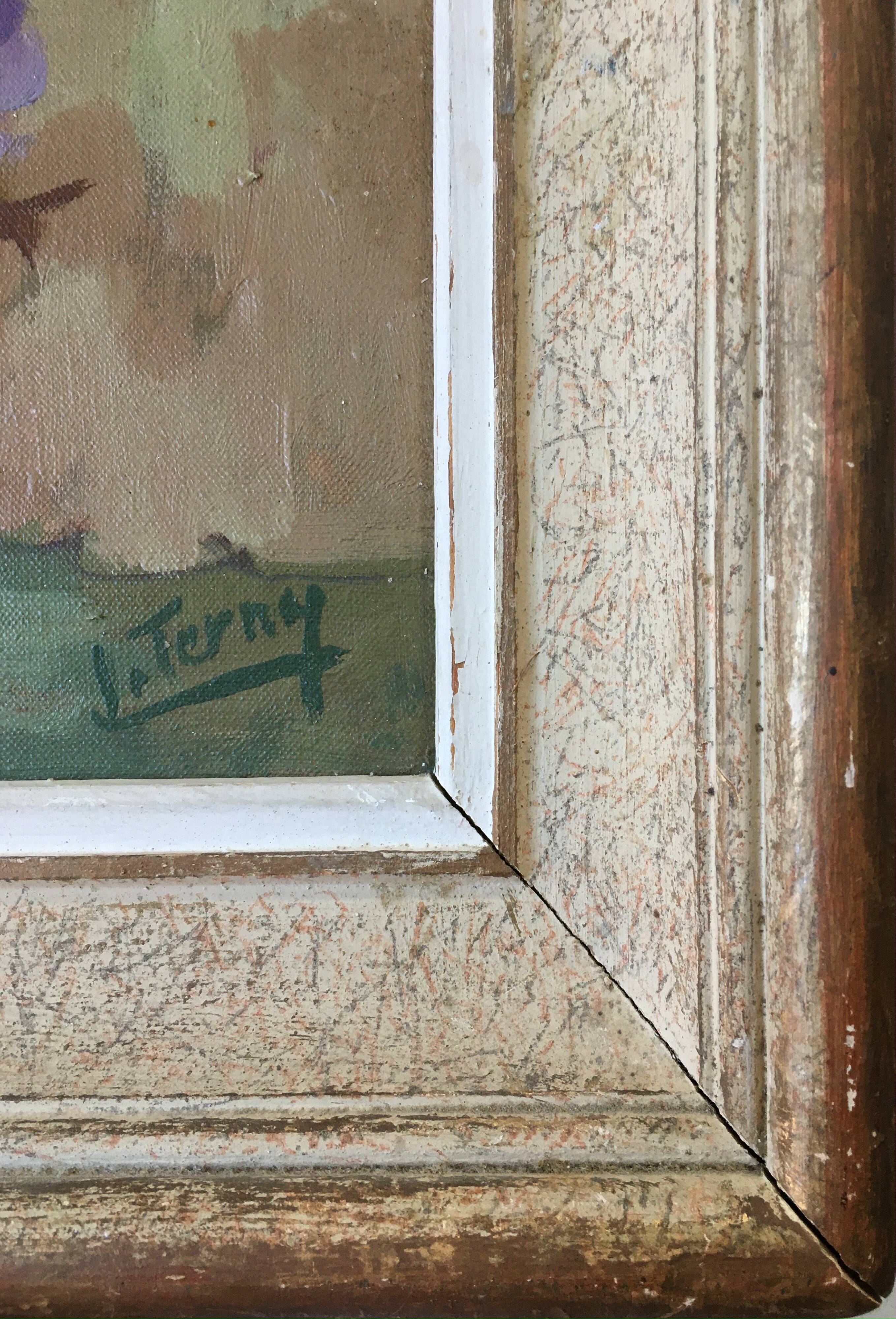 Table HST "Bouquet of Flowers" by J. Terny - 50's frame