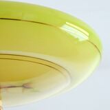 Suspension vasque opaline jaune art déco vintage