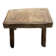 Small stool, rectangular accent stool in solid teak wabi-sabi H26.