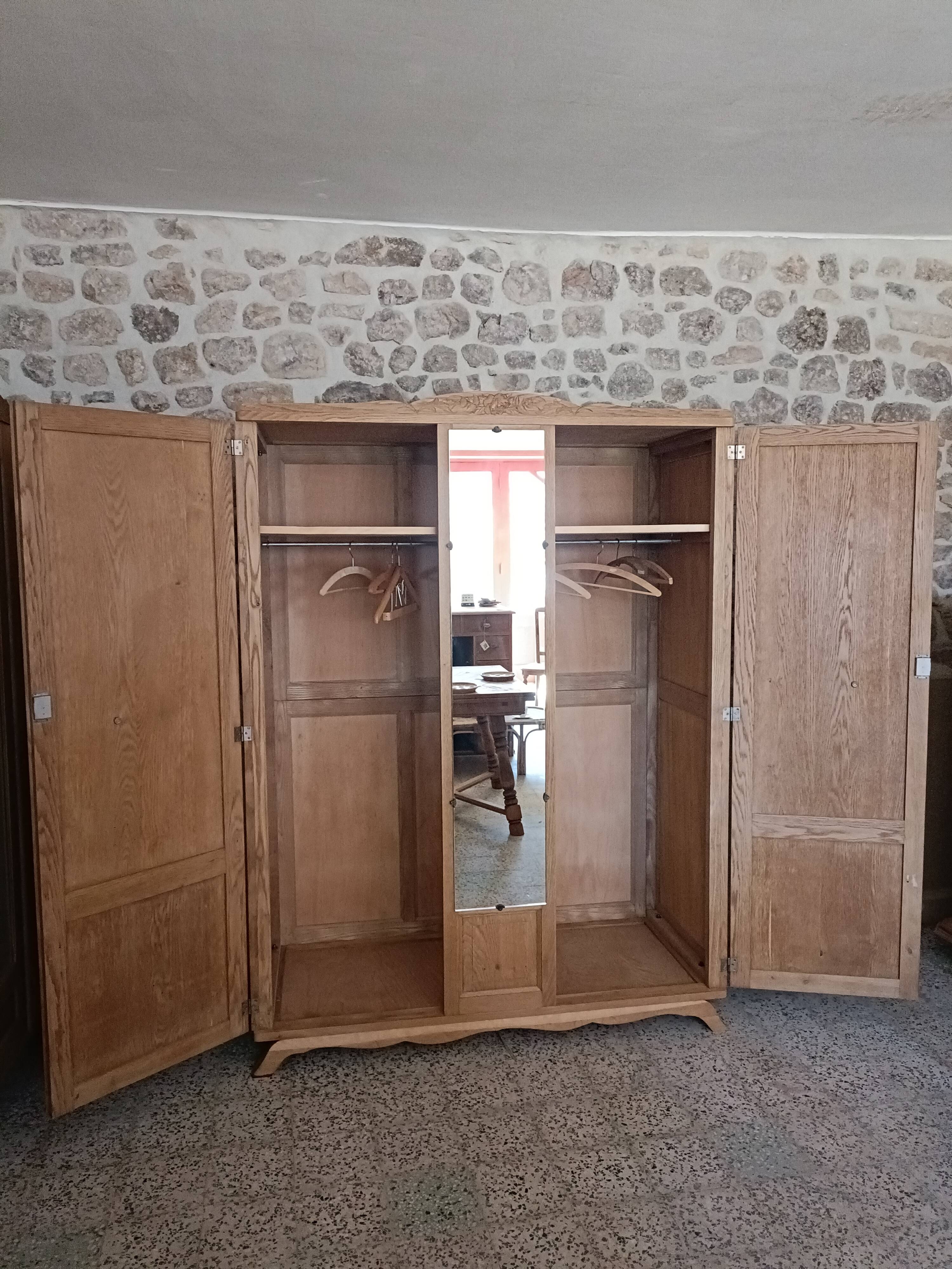 Renovated Art Deco oak wardrobe