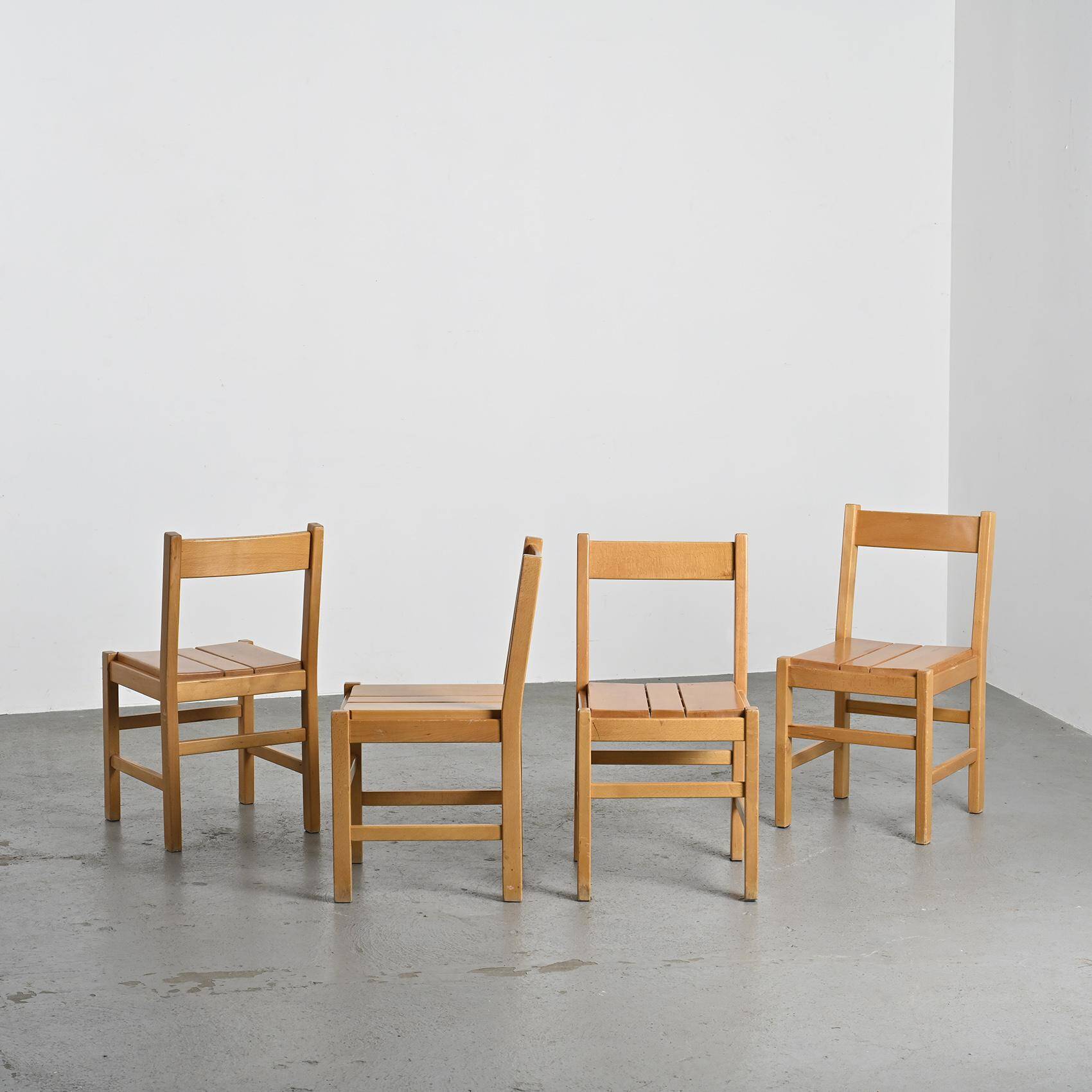 Solid pine chairs, La Cascade Residence, Les Arcs 1600, 1970