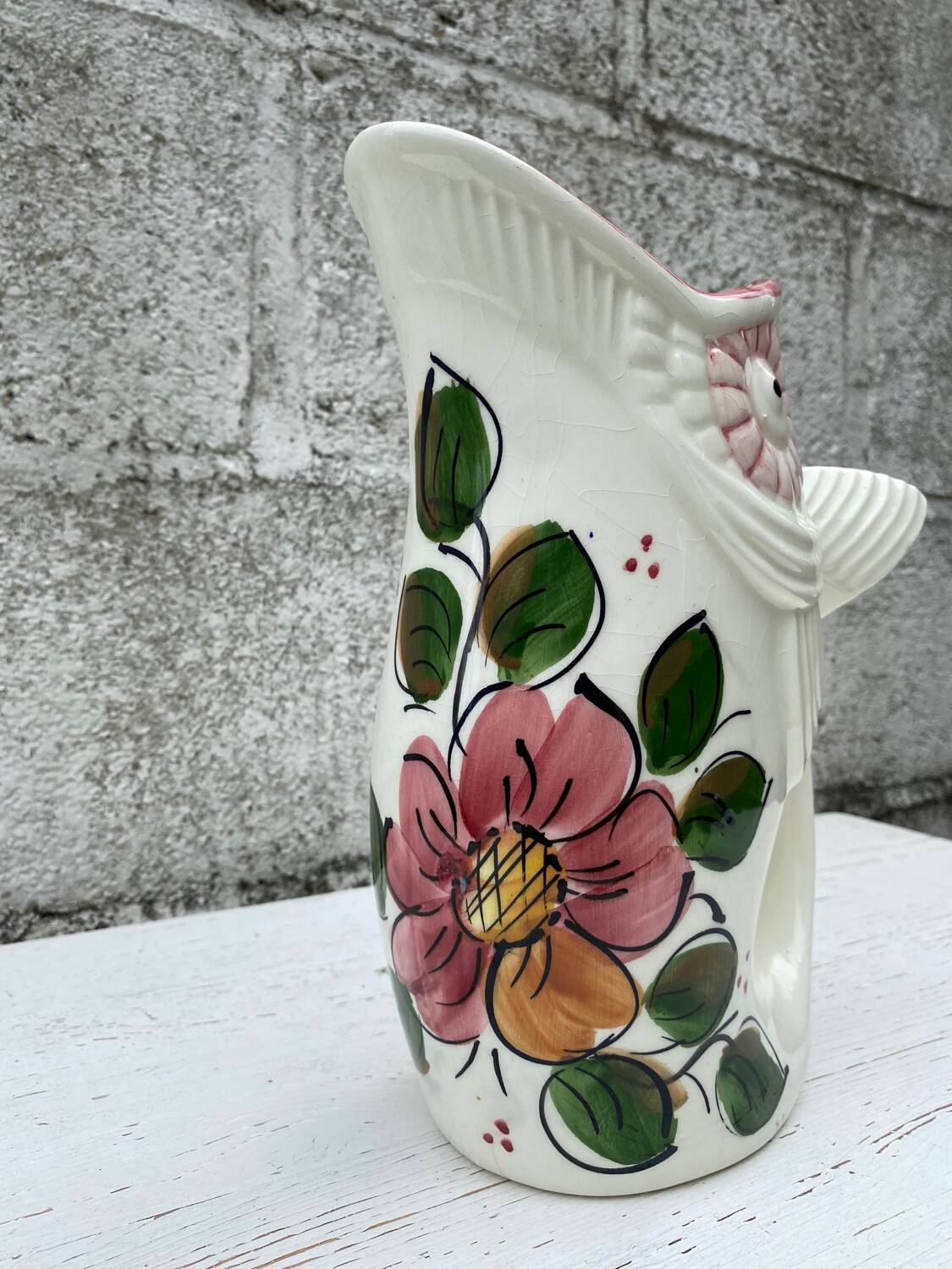 Vase Poisson en céramique Vintage