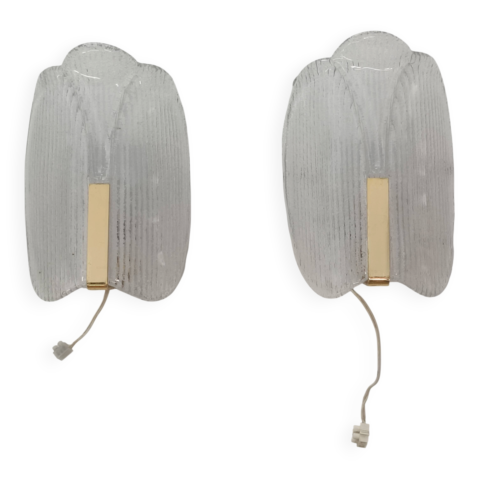 Pair of wall lights by Carl Fagerlund for Orrefors 1970s