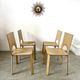 Lot 4 chairs all leather cream design 70s/80s Italy vintage