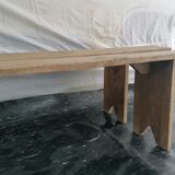 Pair of wooden farm benches