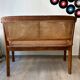 Art Deco wooden and cane bench
