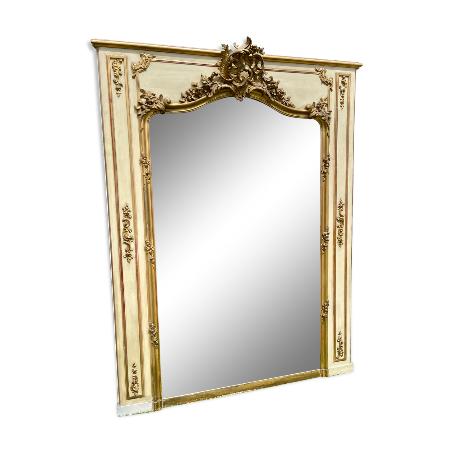 Trumeau lacquered and gilded Louis XVl style