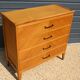Chest of drawers with 4 drawers, light oak, 1960.