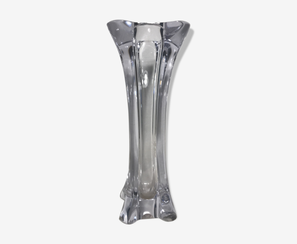 Old molded Crystal Vase form geometric Decoration Vintage | Selency