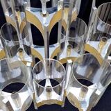 Vintage Chrome and Brass Chandelier by Sciolari