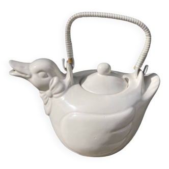 White porcelain duck teapot