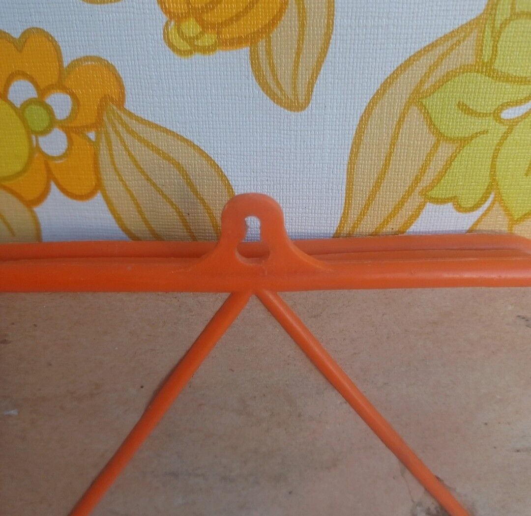 Vintage tryptic barber mirror orange 70s