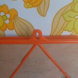 Vintage tryptic barber mirror orange 70s