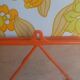 Vintage tryptic barber mirror orange 70s