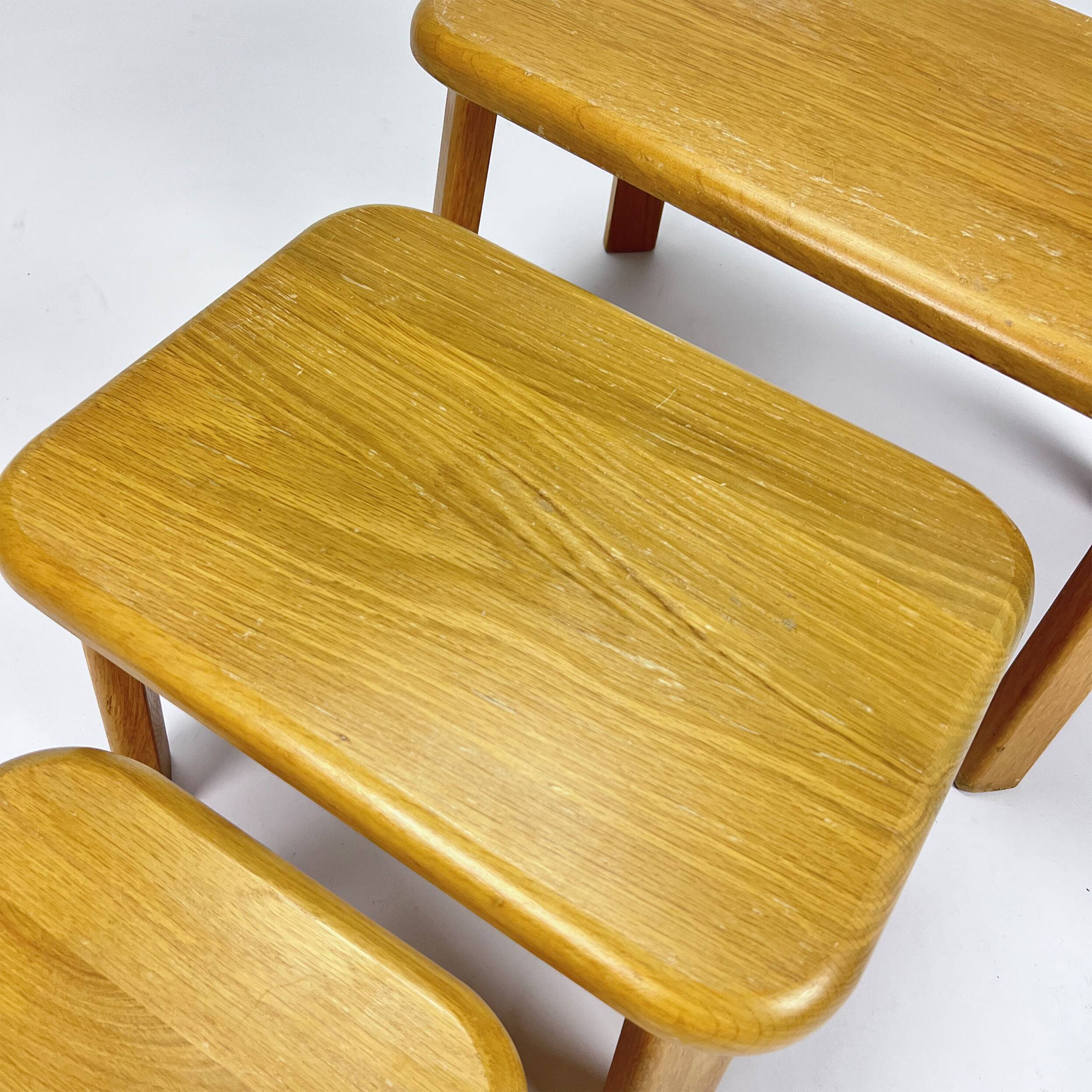 Modernist oak nesting tables, 1960s