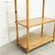 Scandinavian rectangular shelf from the 1960s, made of solid pine with round pencil legs.