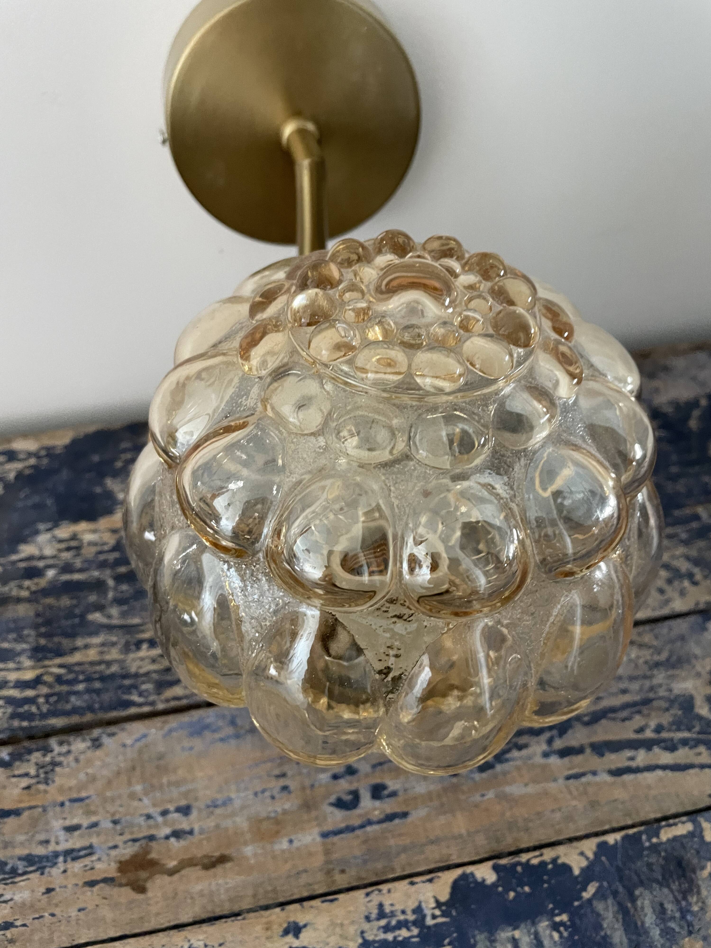 Vintage chiseled glass wall lamp