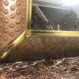 Mirror in metal and copper, dated around 1970 - 52 cm x 33 cm