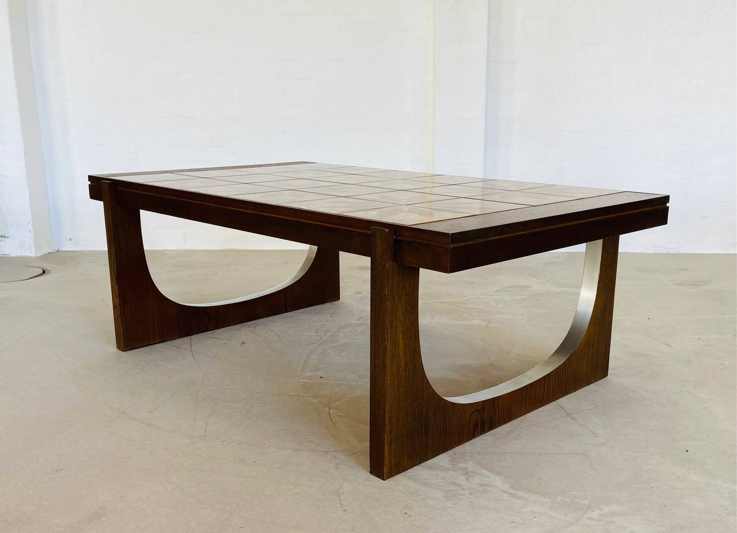 VINTAGE DANISH MID CENTURY TEAK  & CERAMIC COFFEE TABLE  1960s