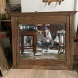 Wooded beveled mirror 85x97cm