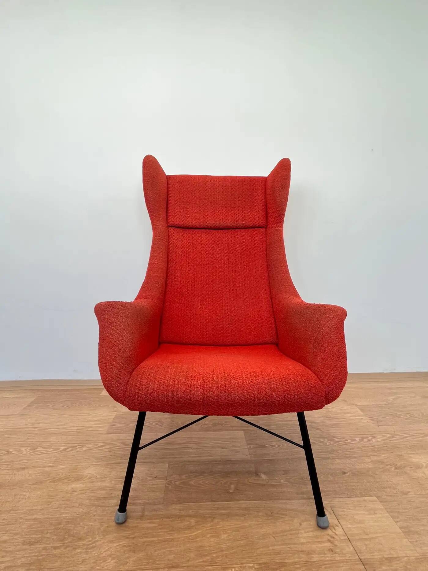Original design fiberglass wing chair by Miroslav Navratil, 1970s