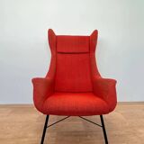 Original design fiberglass wing chair by Miroslav Navratil, 1970s