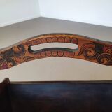 Hand paint decorated magazine holder 1960s