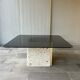 Vintage marble and smoked glass coffee table 70's