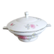 White porcelain soup tureen by Haviland with Dahlia patterns.