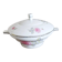 White porcelain soup tureen by Haviland with Dahlia patterns.