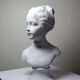 Bust of Louise Brongniart after Houdon, white biscuit Tharaud Limoges 20th century.