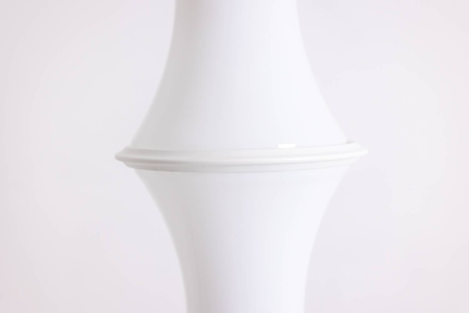 Enrico Tronconi "Bamboo" floor lamp, in white opaline glass. 1970s.