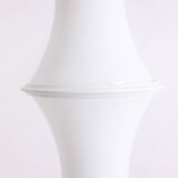 Enrico Tronconi "Bamboo" floor lamp, in white opaline glass. 1970s.