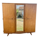 Armoire en chêne 3 portes miroir pieds compas