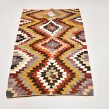 Multicolor Geometric Handmade Kilim Rug, 102x148Cm