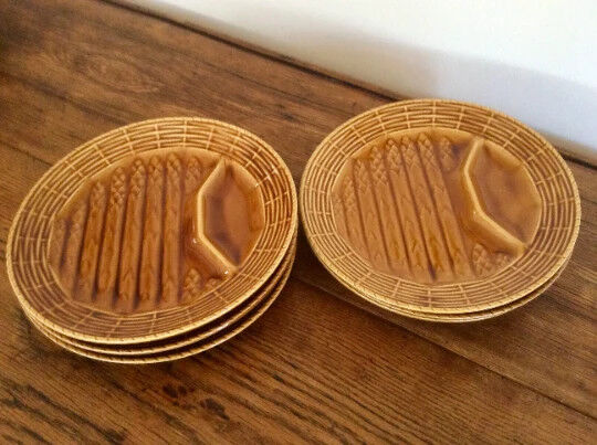 Set of 6 vintage asparagus plates Sarreguemines