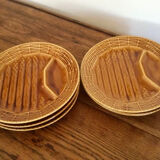 Ensemble de 6 assiettes à asperges vintage Sarreguemines