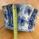 Pair of ceramic flower pots - flower picks with blue floral motifs