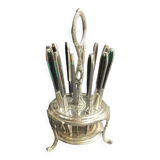 12 "Apollonox" fruit knives on silver metal support