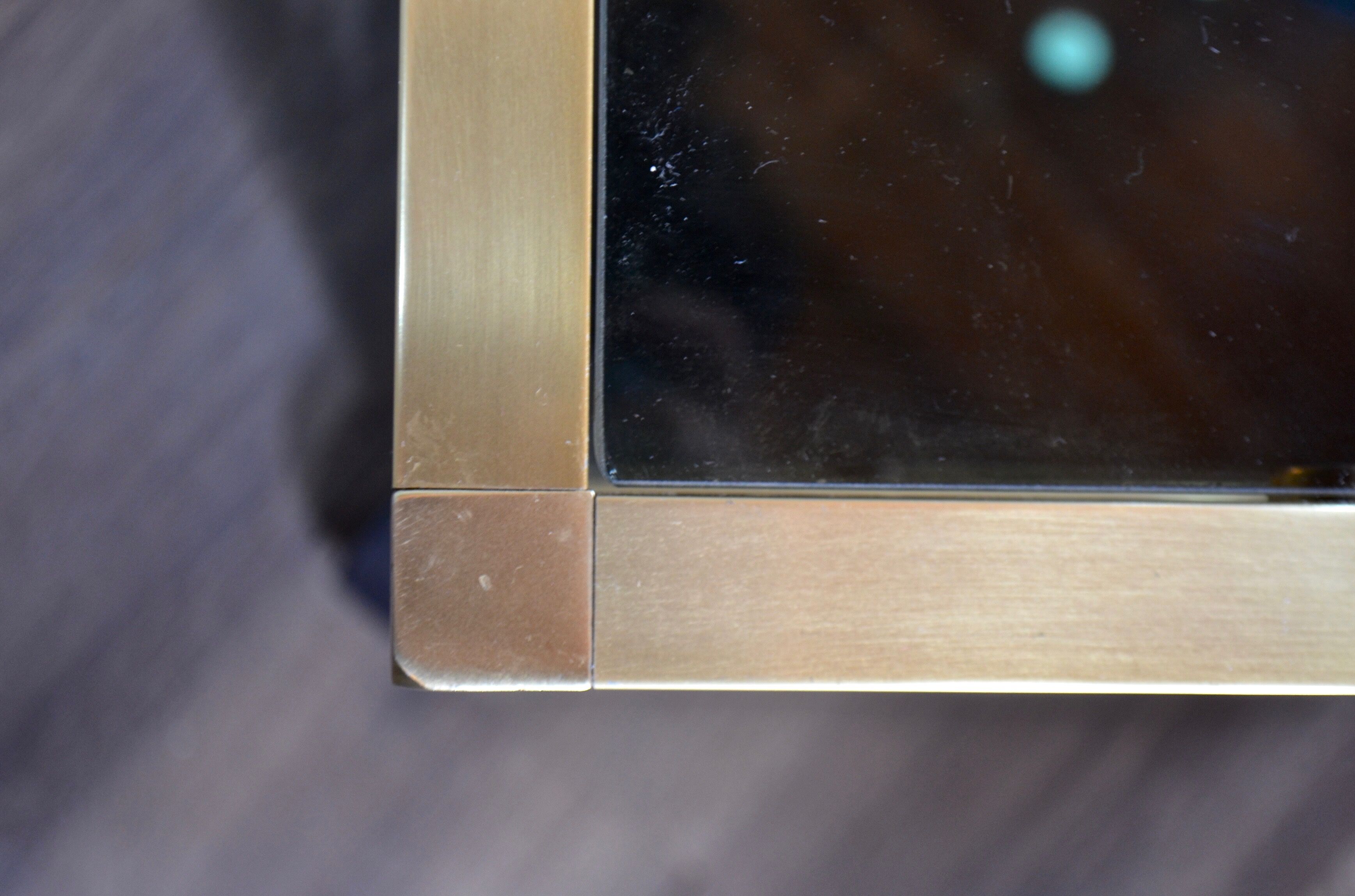 Italian brass and smoked glass console from the 1970