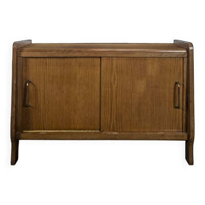 Buffet moderniste en chêne à porte coulissante