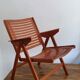 REX folding armchair by designer Niko KRALJ, 1950s, compass legs