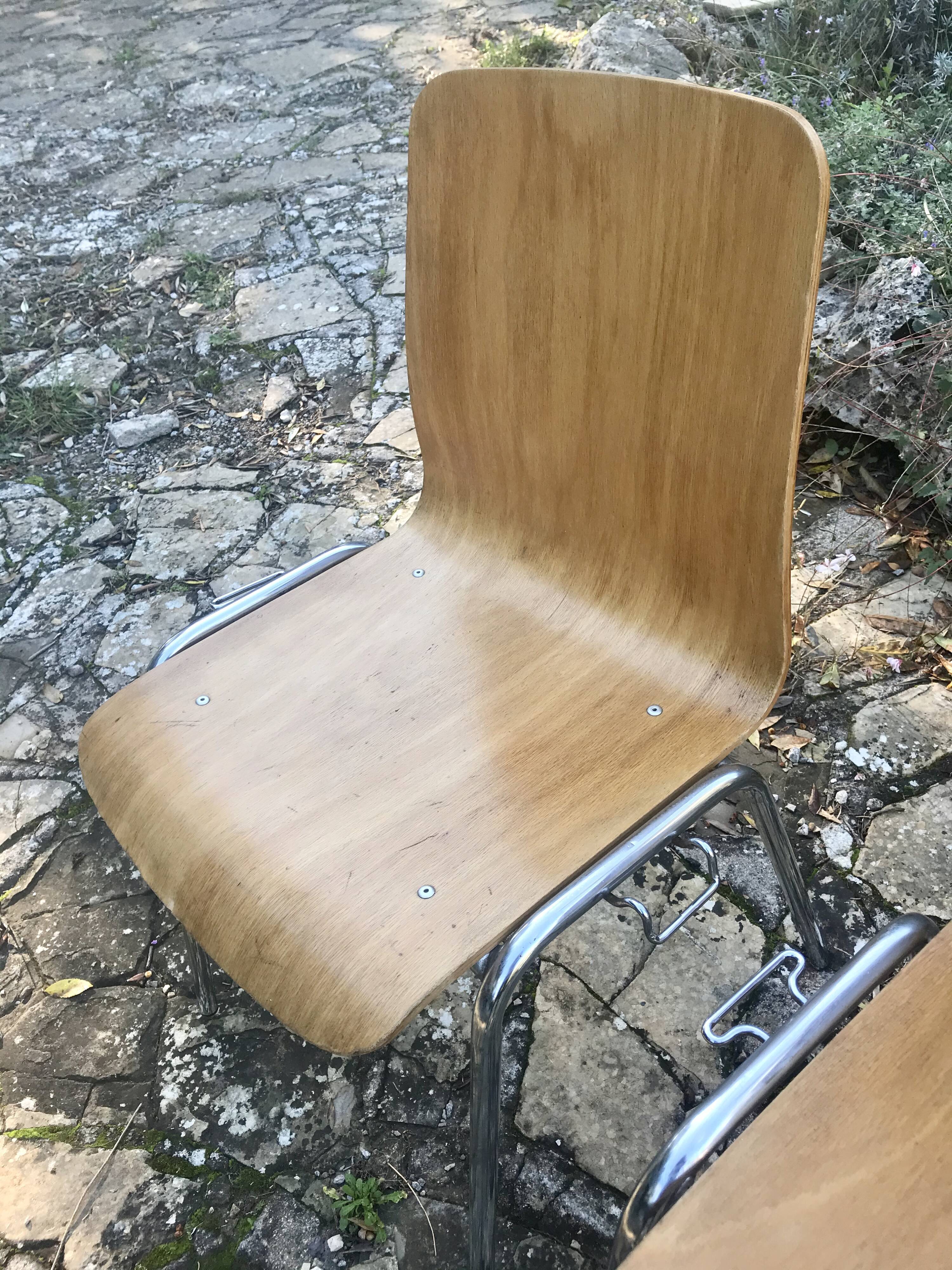 Suite de six chaises circa 1960