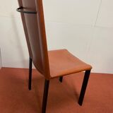 Chair Coral Mattéo Grassi in brown leather