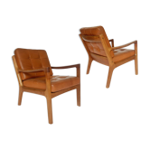 Paire de fauteuils Senator par Ole Wanscher pour France & Son, Danemark, années 1960