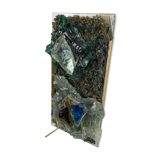 Vintage brutalist glass wall lamp 1960s