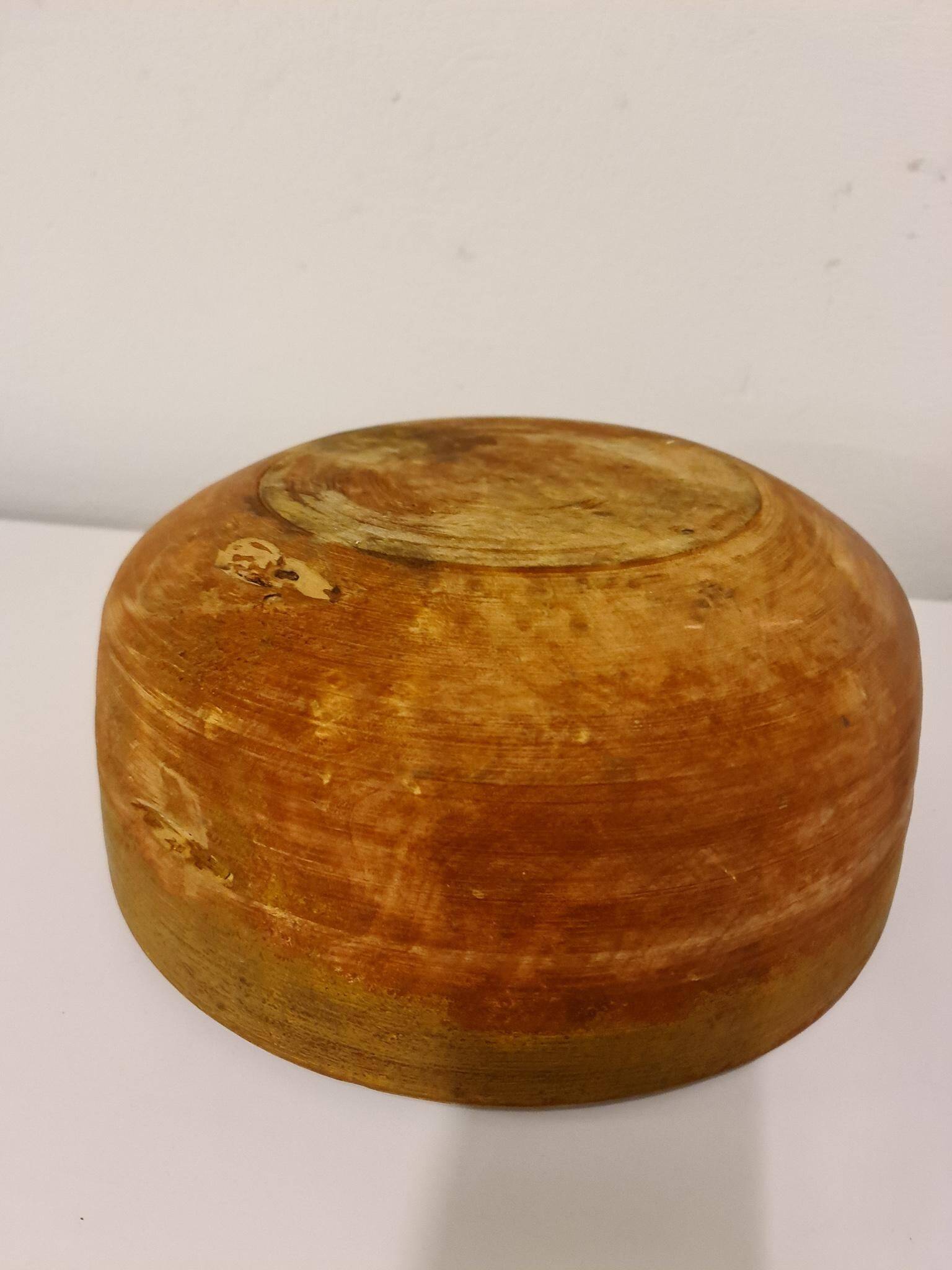 Swedish folk art, large unique agricultural bowl from the early 19th century in painted wood.