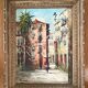 Tableau : Huile sur toile - ruelle animée au Portugal